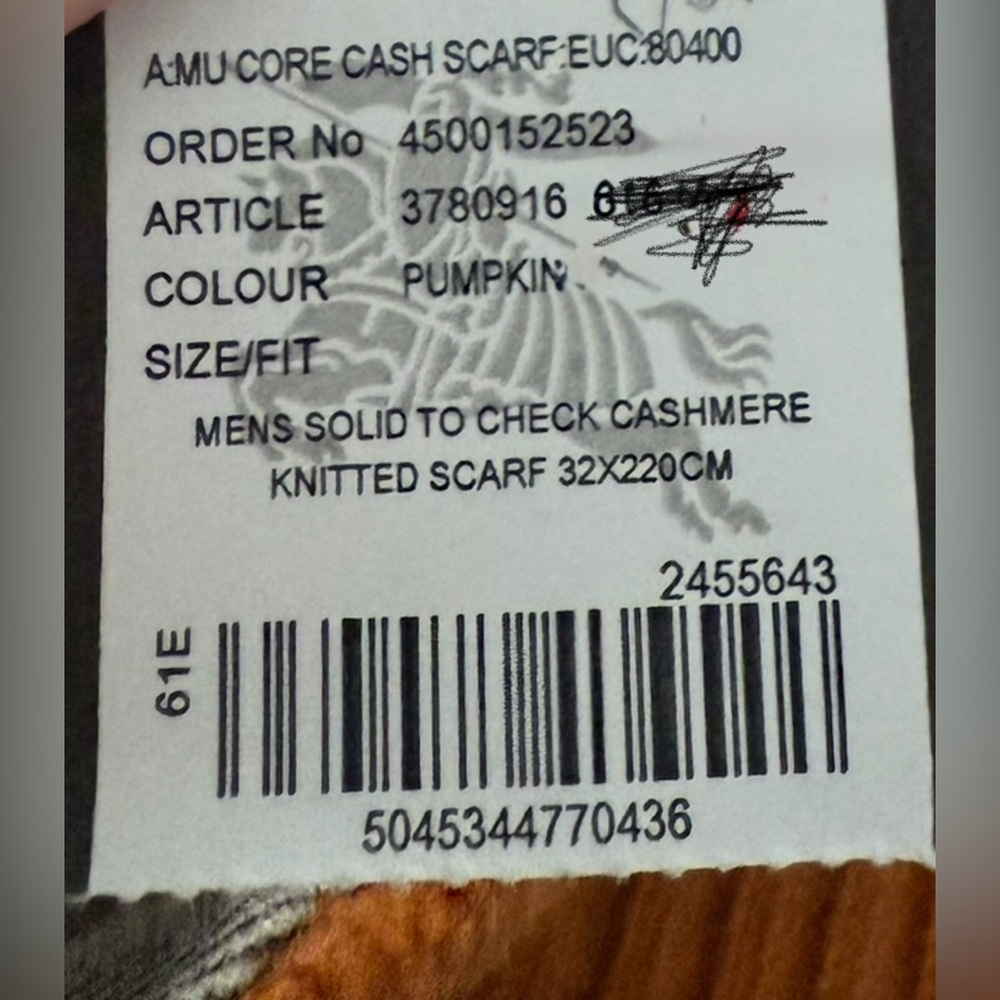 Burberry Men’s Solid to Check Cashmere Scarf - Picture 7 of 7